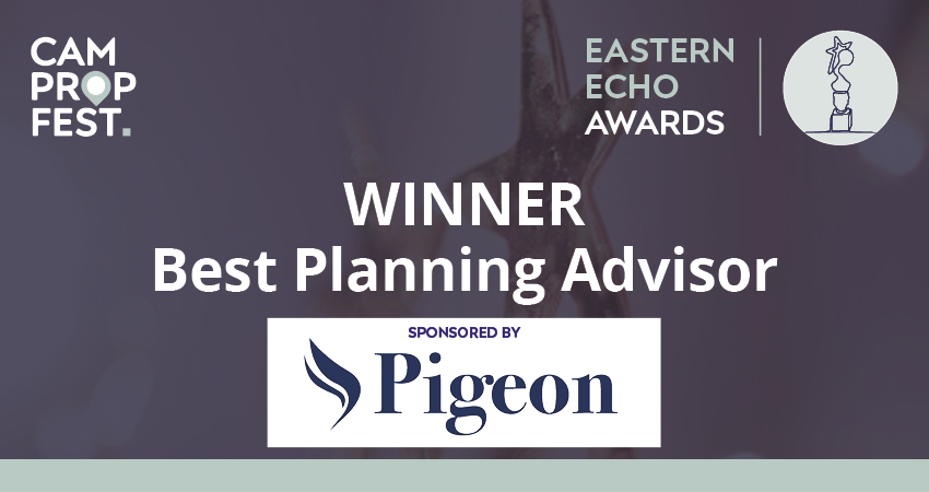 And the WINNER is...  <a href="/CarterJonas/">Carter Jonas</a> 

Highly commended: Boyer Planning

Sponsored by Pigeon

#EasternEchoAwards #awards #EasternEcho #CamPropFest #Cambridge #HomertonCollege