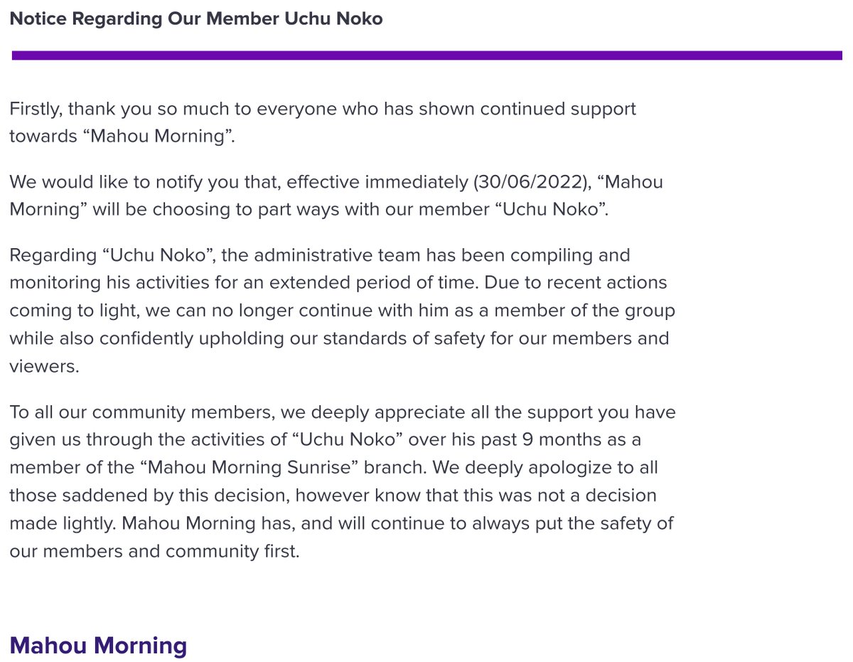 MahouMorning's tweet photo. ⚠️ AN IMPORTANT UPDATE REGARDING OUR MEMBER ⚠️ https://t.co/oyAWnoYpVp
