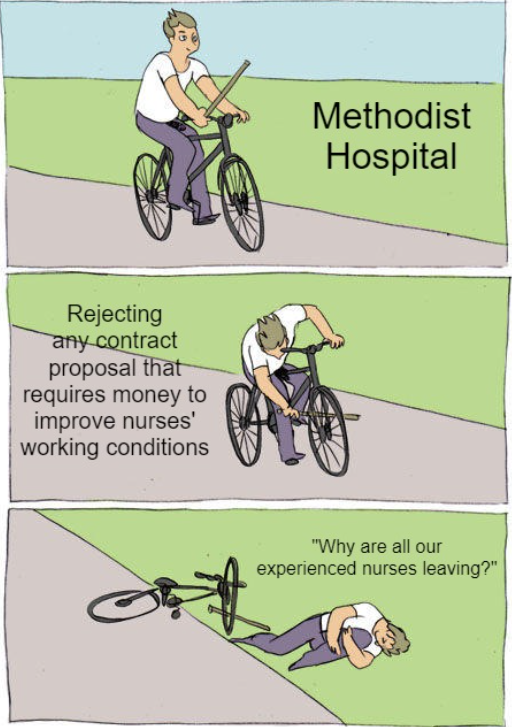 pizzabythehuman's tweet photo. @ParkNicollet and @_HealthPartners, we see how #profits are more important than #patients when you refuse to give #RNs mental health resources that actually work, raises that retain qualified staff, and #safestaffingratios.  You claim to be a partner for good - how is this good? https://t.co/0TlbKhjuFR