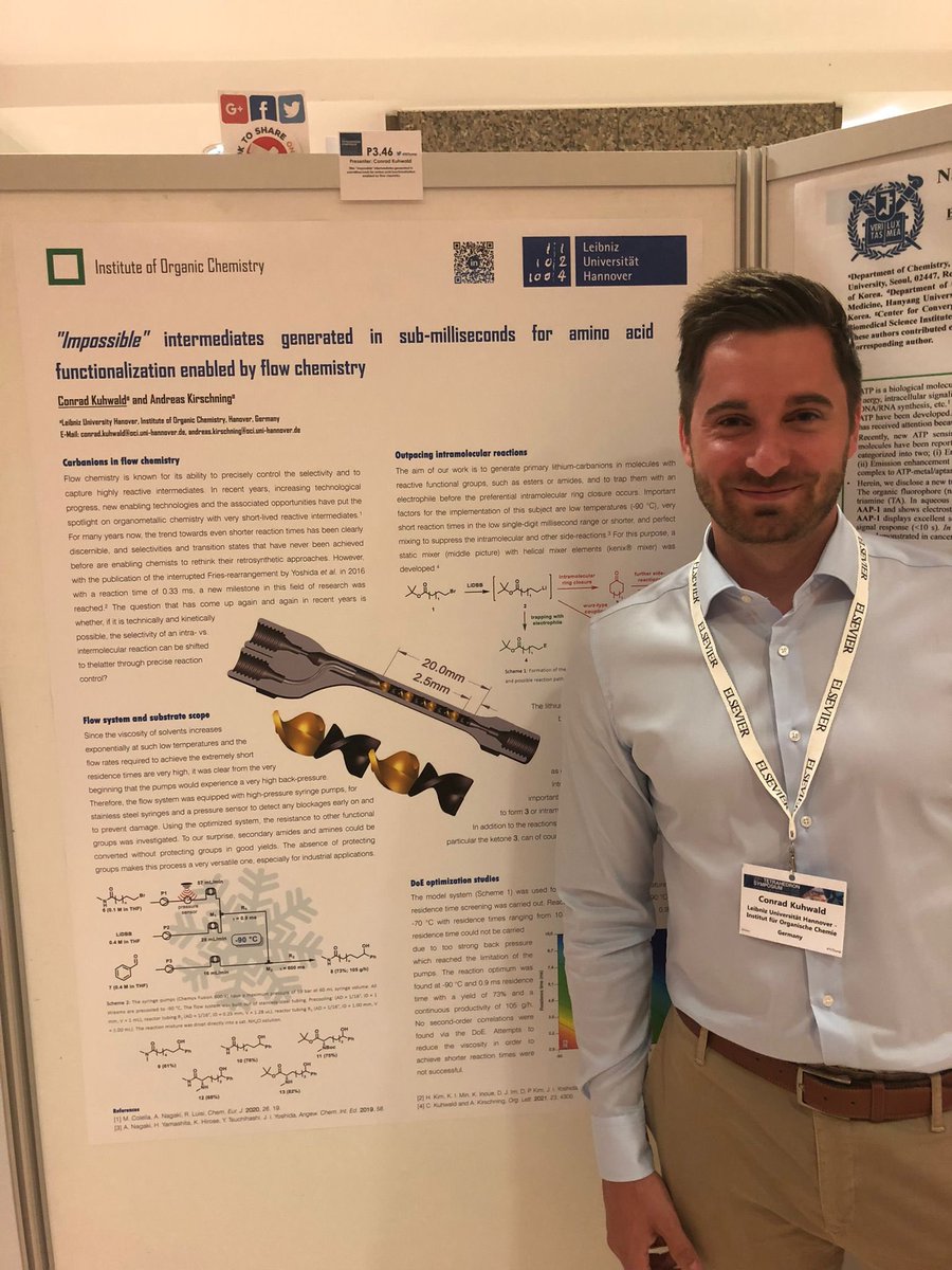 kirschlings's tweet photo. our delegates at the 22nd Tetrahedron! They are presenting flow chemistry and library synthesis of anti-viral and antibiotic molecules https://t.co/0in1FpvXhT