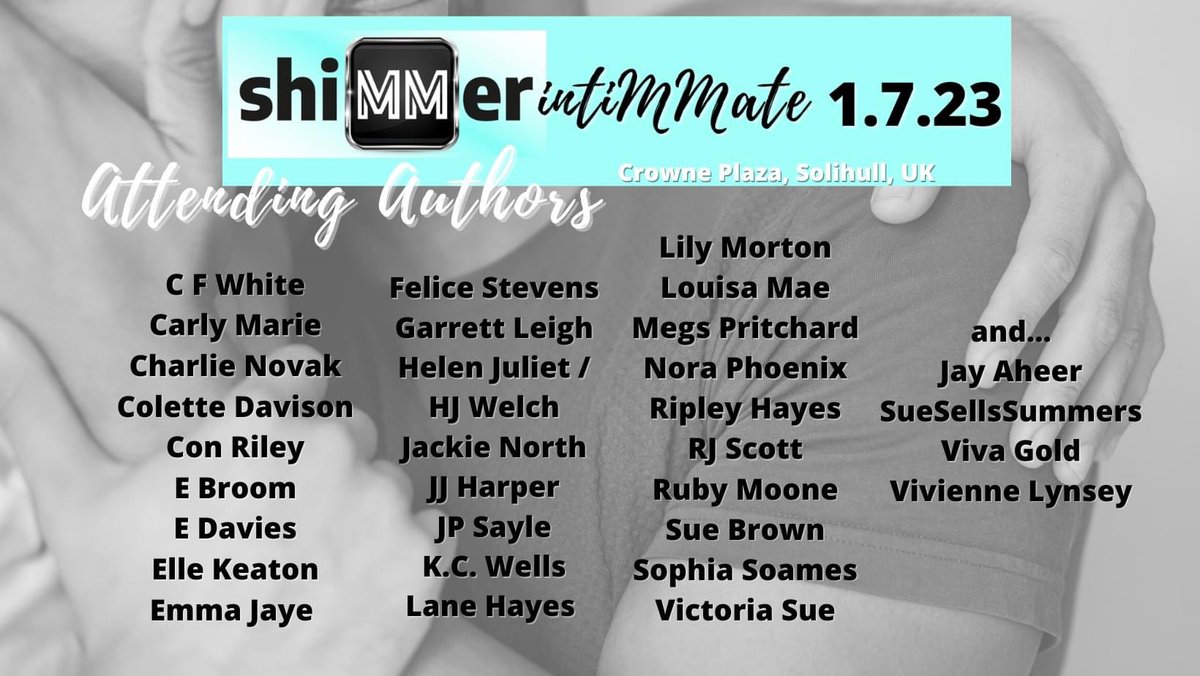 Tickets go on sale at 12.30am on Friday 1st July for shiMMer intiMMate 1.7.23. eventbrite.co.uk/e/shimmer-uk-m… ✍️See the phenomenal author line up below SO FAR...✍️ shiMMer intiMMate will be held at the Crowne Plaza, Solihull.