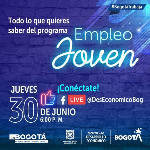 DesarrolloBta's tweet photo. ¡Conéctate a nuestro #FbLive y conoce todos los detalles de #EmpleoJoven!

Tendremos casos de éxito de empresas beneficiadas y los detalles para aplicar. 

Nos vemos a las 6:00 p.m. con BPM Consulting, @AlmacontactCoL y @ApexAmerica en👉https://t.co/XhCM6b8uqb https://t.co/CwFo9Cb7Fs