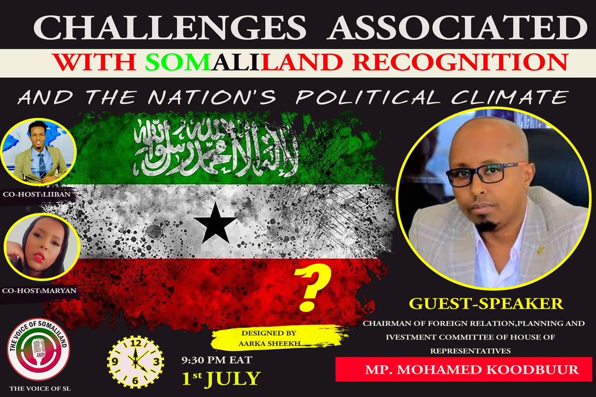 mari_ah's tweet photo. Set a reminder Tomorrow 9:00 EAT Time 🔊⏰@ThevoiceofSL #SomalilandSpaces https://t.co/ggaJrwwMsF
