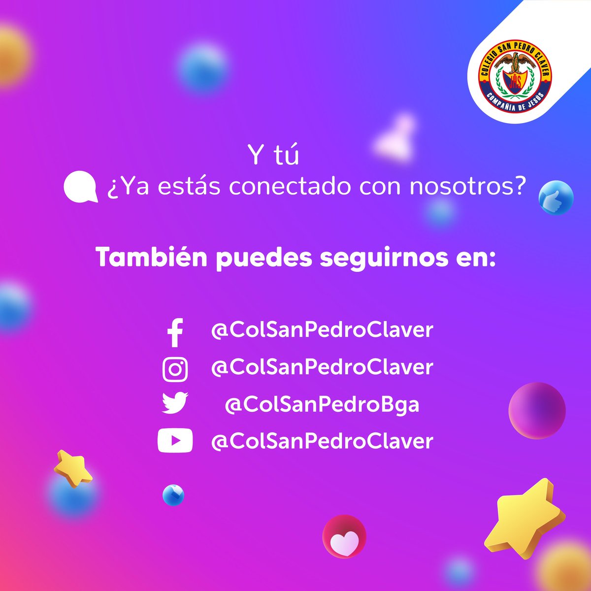 colsanpedrobga's tweet photo. La #FamiliaClaveriana también es una comunidad conectada en las redes sociales, donde constantemente compartimos momentos que nos llenan de #OrgulloClaveriano, fortalecemos lazos de fraternidad y expresamos nuestras ideas con amor y respeto. ❤️ https://t.co/JdpIh04bxn