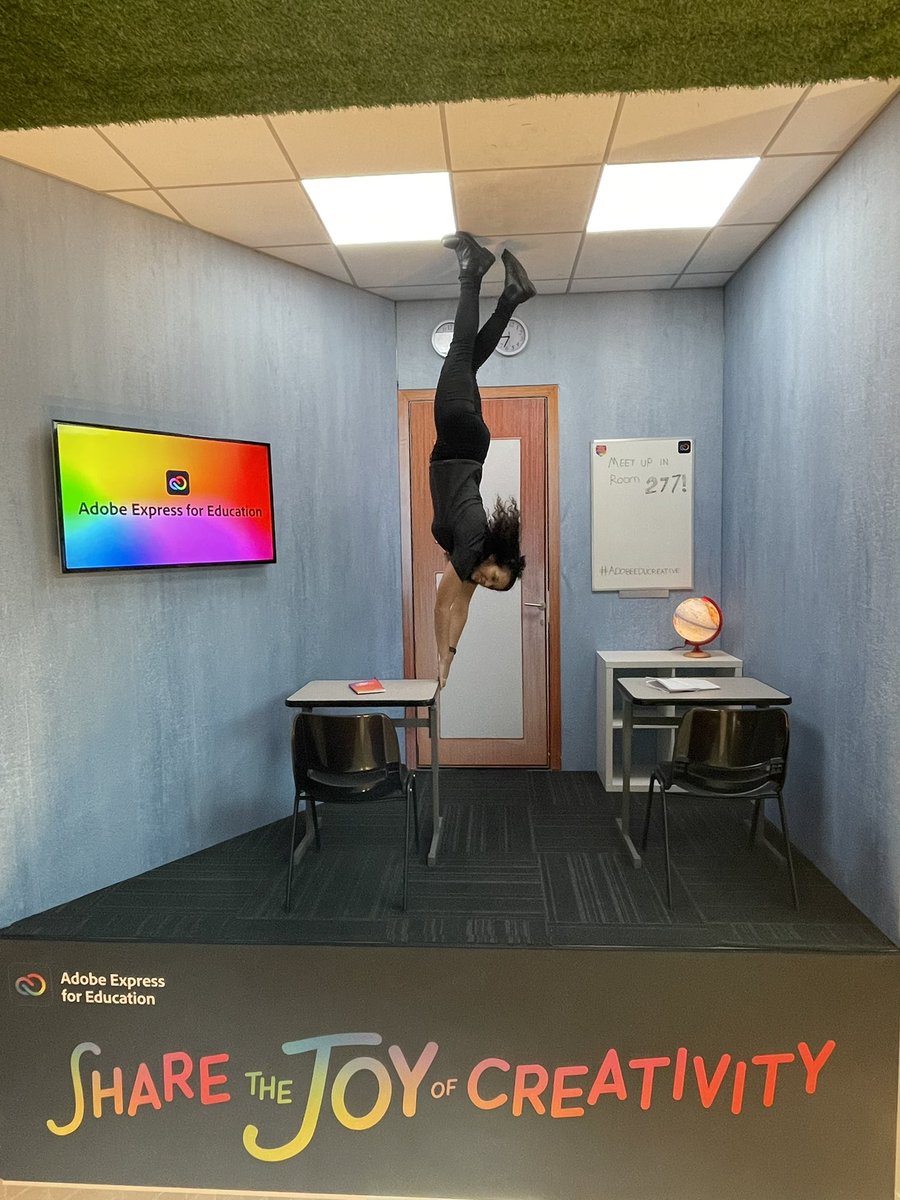 Joy of creativity trying out <a href="/AdobeExpress/">Adobe Express</a> at #ISTE22 #adobe