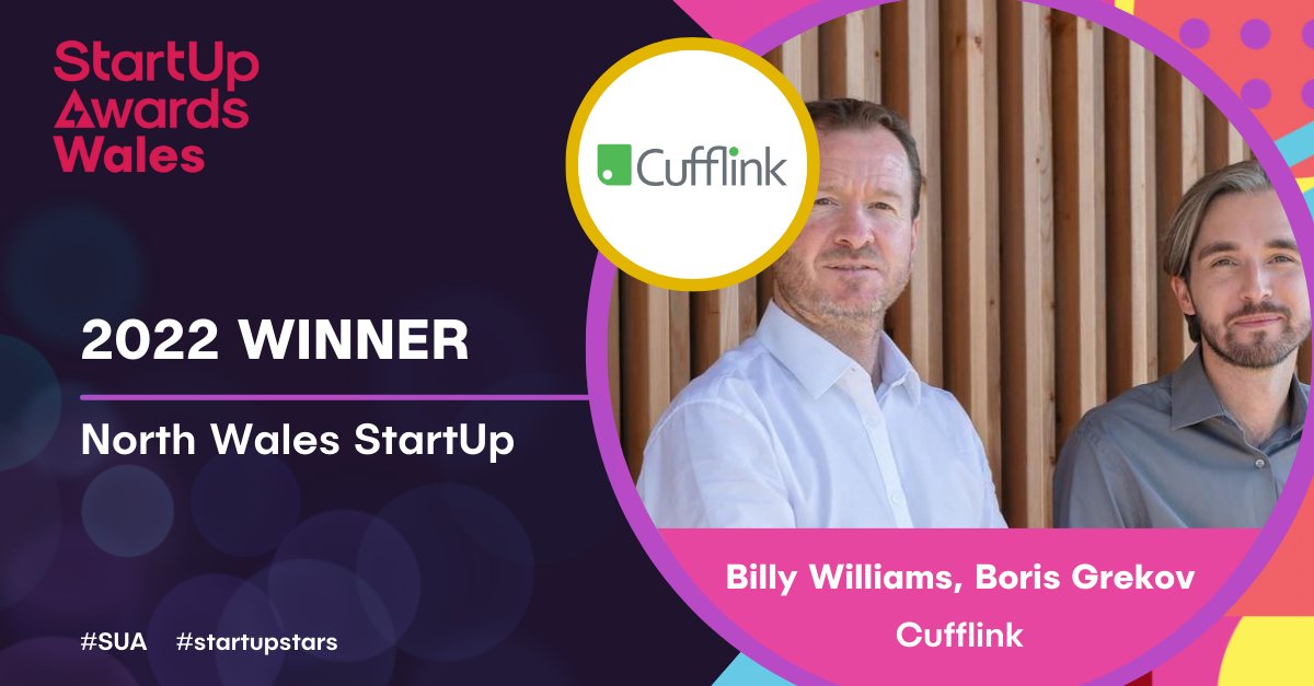Next up is our 2022 North Wales StartUp of the Year winner - Billy Williams, and Boris Grekov of @CufflinkIo 🏴󠁧󠁢󠁷󠁬󠁳󠁿