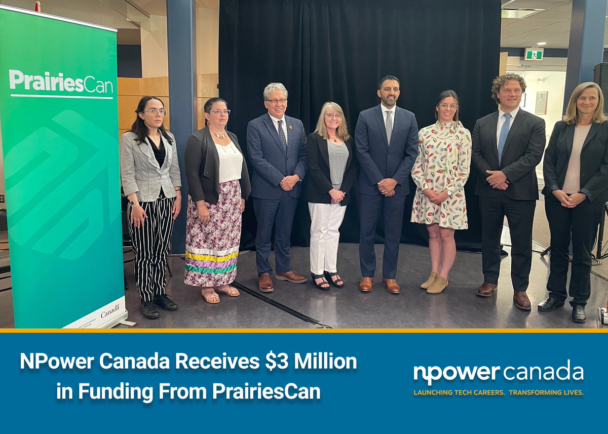 We are happy to announce that <a href="/NPowerCanada/">NPower Canada</a> has received funding of $3 million from <a href="/PrairiesCanEN/">Prairies Economic Development Canada</a> to help build a diverse #tech workforce in the #Calgary region. We are grateful for the support and look forward to working together. Read more: ow.ly/IlgZ50JM4IU