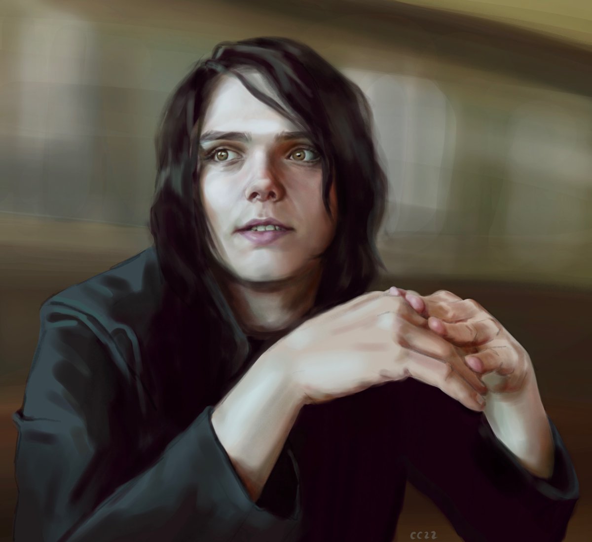concatenationn_'s tweet image. Hi I painted this I hope you like it 🙂 Original photo by Justin Borucki I think #mychemicalromance