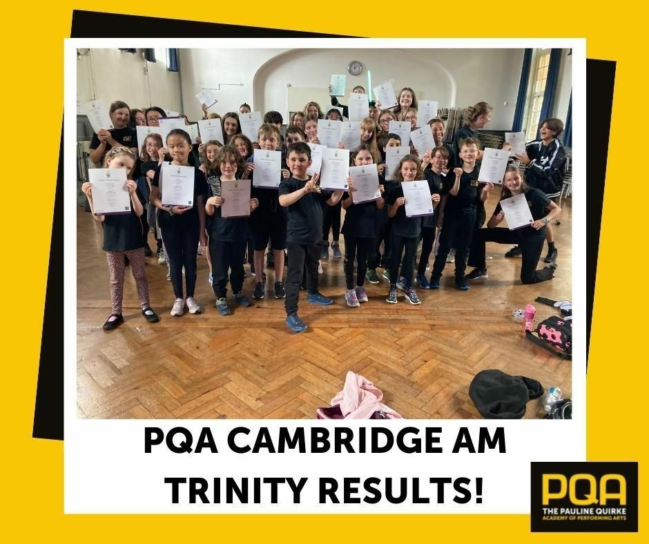 PQA_Cambridge's tweet photo. SO PROUD of ALL of our students! Every student received a MERIT or DISTINCTION in their Trinity College London Drama Exams taken this year! Some even bagging Grade 7! Well done all of you AMAZING people! #PQA #PQACambridge #Cambridge #TrinityCollegeLondo… https://t.co/TFrPkbErHX https://t.co/1toYdZyFKU
