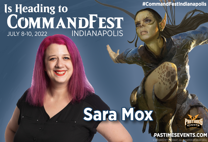 pastimesonline's tweet photo. Guest added for #CommandFestIndianapolis! Sara Mox (@SerraNalaar), Casual Play Design Manager at Wizards of the Coast!
Join us on July 8 - 10, grab your badge at https://t.co/MiVcwGwml7
#MTG #CommandFest https://t.co/kpURL8Zgrd