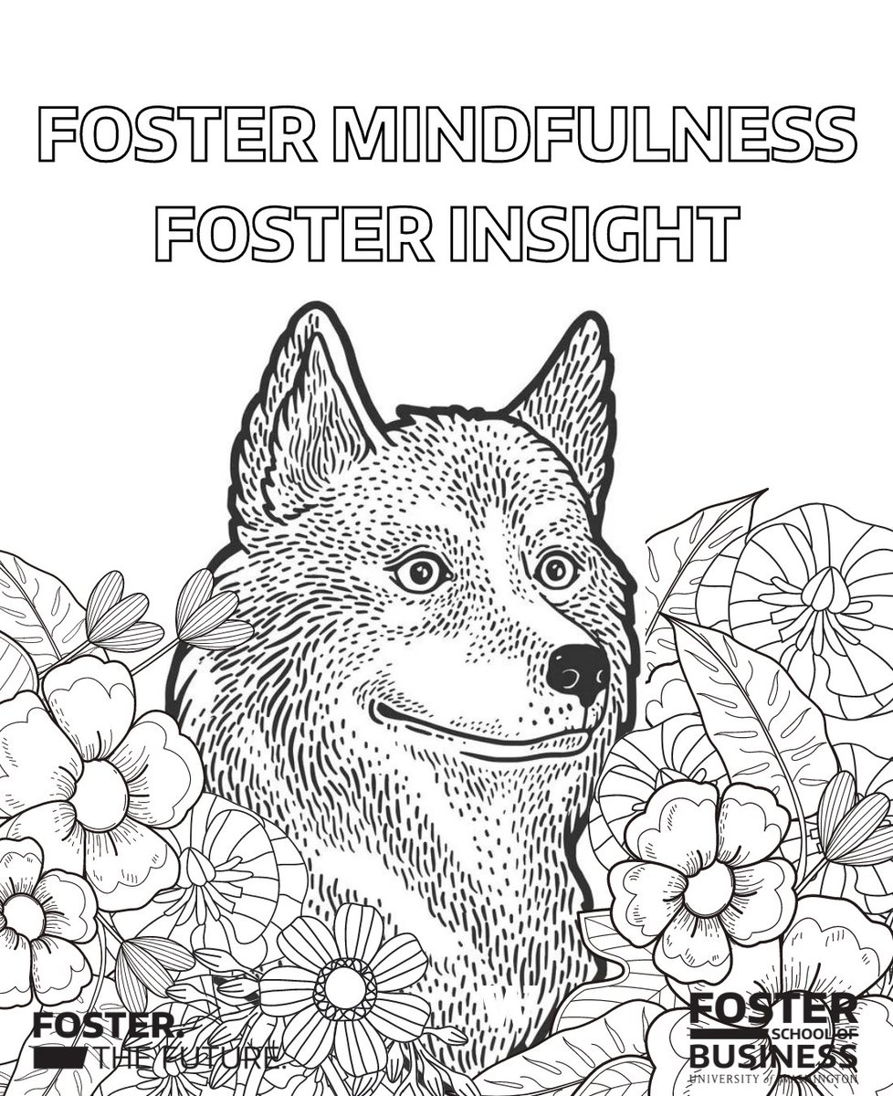 UWFosterSchool's tweet photo. Coloring books are a popular way to make a moment for mindfulness—bring this summertime husky to life, share your #FosterInsight, & read more on the "unintended consequences of mindfulness" from Foster assistant professor of mgmt & org Andy Hafenbrack.
https://t.co/Kc9wjOxjkM https://t.co/W4vCzyOehM
