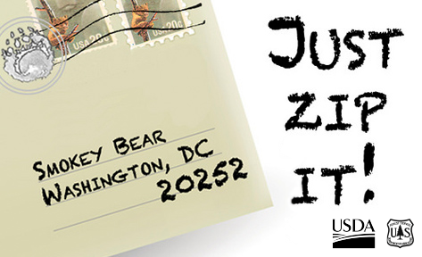 ForestServiceNW's tweet photo. Today is National Zip Code Day!

Did you know that Smokey Bear received so much mail that the US Postal Service gave him his own ZIP Code in 1965? True story! 

You can now write him simply by addressing the envelope to Smokey Bear, Washington, DC, 20252. https://t.co/rRQ8FRW6TA