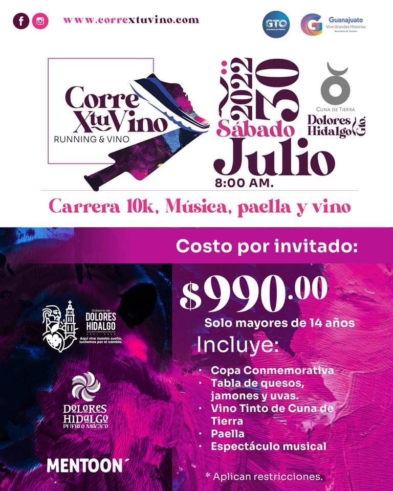 GtoTravelMX's tweet photo. Por 1era vez en el estado de #Guanajuato se llevará a cabo un evento que combina el atletismo con la industria vinícola, se trata de la carrera #CorreXtuVino, se realizará el 30 de julio en el viñedo Cuna de Tierra en el municipio de #DoloresHidalgo. https://t.co/LitlCZcjJM
