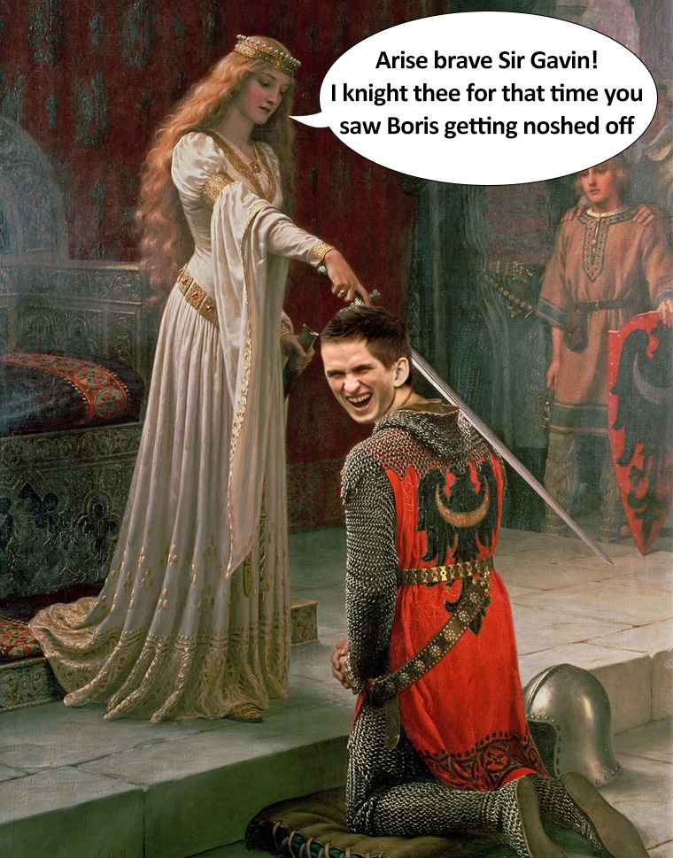 Ahhh!  Now the knighthood for @GavinWilliamson is beginning to make sense...🤔🗡👸🏼

#Gobblegate #noshgate #bjgate #Blowiegate #BJs #Carriegate #CarrieAntoinette #carriejohnson #BorisJohnson #BorisJohnsonOut #BorisOut #ToriesOut #ToriesUnfitToGovern #knighthood
