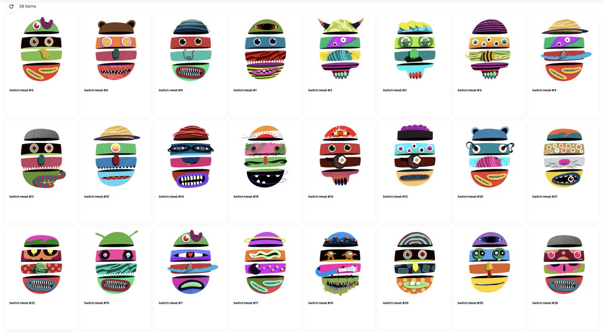 Switch Heads™ (@switchheadsnft) on Twitter photo Seeing these randomly rolled layers by <a href="/JamesAlfieArt/">James Alfie</a> is a reminder that we’re all made up of different elements, maybe a bit quirky but perfectly unique.
👋 Welcome to all the new Switch Heads! Seeing these randomly rolled layers by <a href="/JamesAlfieArt/">James Alfie</a> is a reminder that we’re all made up of different elements, maybe a bit quirky but perfectly unique.
👋 Welcome to all the new Switch Heads!