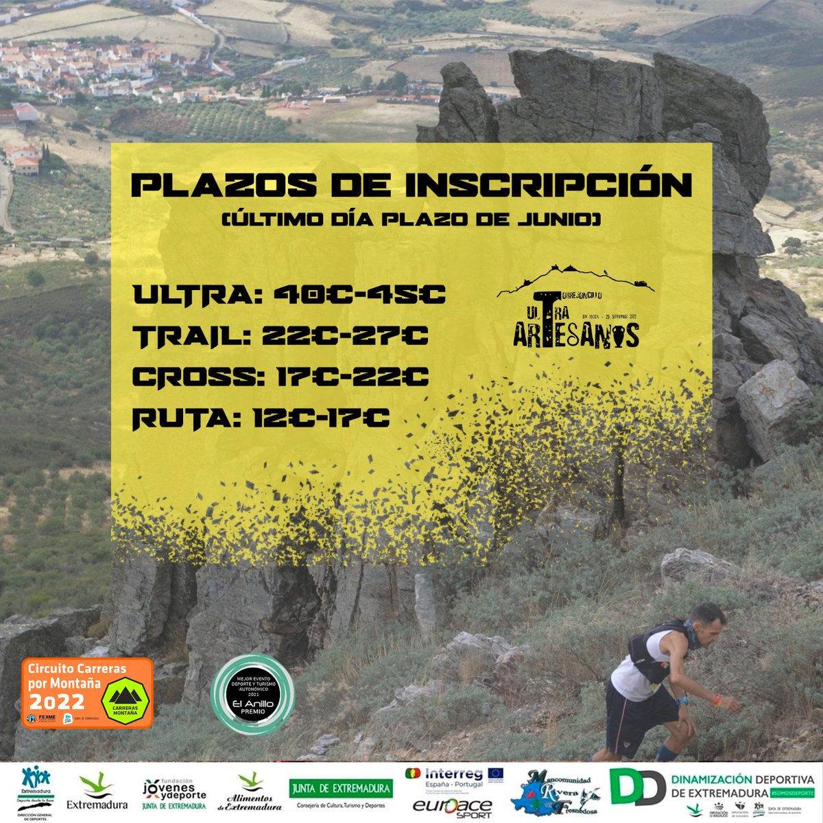 📋|| PLAZOS DE INSCRIPCIÓN  

⚠️ Hoy finaliza el plazo de inscripción del mes de junio, mañana comenzará un nuevo plazo de inscripción que tendrá una duración de dos meses, julio y agosto. 

*️⃣ Toda la información en:
👉🏻 ultrartesanos.com
👉🏻 inscripciones.tucrono.com/inscripcion/xi…