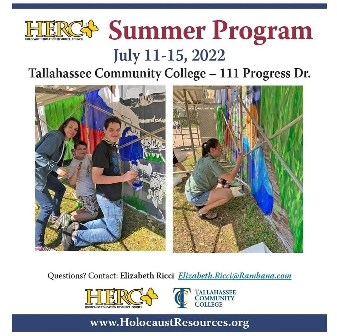 It's not too late! If you are in the Tallahassee area, you can still sign up your student! Scholarships are available! Students can get service hours for participating! The week ends with a trip to the Florida Holocaust Museum!