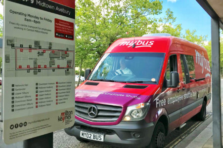 My_MiltonKeynes's tweet photo. If you work within Central Milton Keynes and need a ride around the city, then our MyBus shuttle service is for you. It is free of charge and runs Monday-Friday from 8am-6pm with 15 stops on its route. #CMK #CentralMK #MyBus #City #MiltonKeynes #MyMiltonKeynes #MK https://t.co/yd4lwn3ies