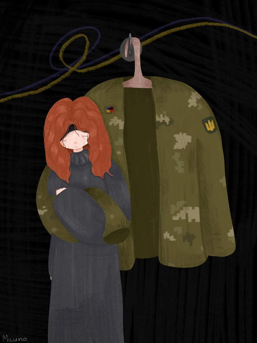 olgatokariuk's tweet photo. 'To Grieve'. Art by 15 y.o. Ukrainian Khrystyna Danko, my friend's daughter ❤️‍🩹 https://t.co/B2MCM67prO