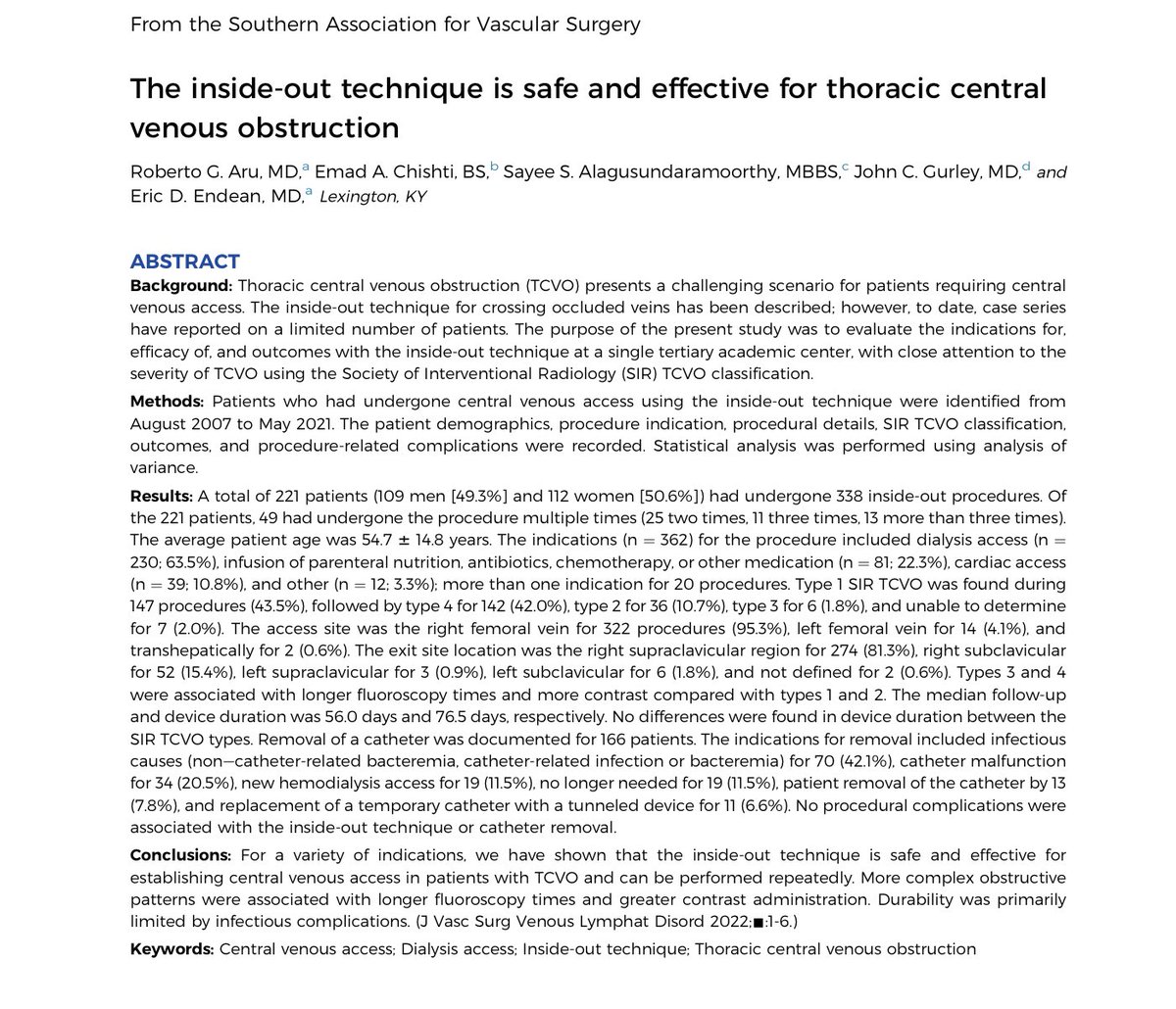 AruRobbie's tweet photo. Excited to publish in @JVSVL our unique experience on the #insideout technique for #centralvenousaccess 📝 ➡️ https://t.co/WMVeunqNyQ #MedTwitter #VascTwitter #dialysis https://t.co/y6XDFitL75
