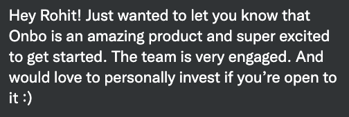 rohitdotmittal's tweet photo. Messages like these are a huge validation for https://t.co/hZKw7LraaH.

We are building Onbo for the next generation of embedded lending.

Companies can launch BNPL, personal loans, lines of credit products for consumers and commercial in a few weeks. https://t.co/zBngw9Gw3V