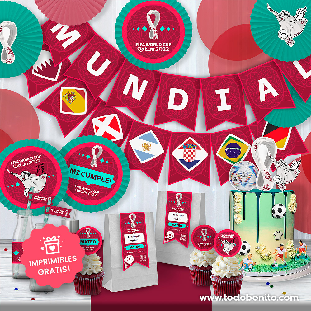 todobonito's tweet photo. ¡Llegó nuestro #KitImprimible del #MundialQatar2002 para descargar ✨ G R A T I S ! ✨ ⚽️ 🏆
Como es tradición de @todobonito en los mundiales, te regalamos este "Kit decoración" para que el #cumple de tu peque fanático/a del #fútbol quede increíble! 😍 https://t.co/UArI8loJJ5