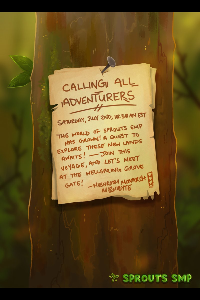 Sprouts SMP has officially updated to 1.19! Tune in THIS Saturday for a small roleplay event, and server exploration!✨