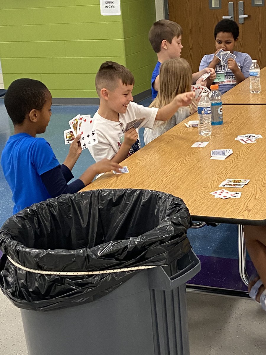 BreannaBea's tweet photo. Students play card games together for POWER Camp field day! #LastDayFun #SummerAtGIPS @GIPublicSchools https://t.co/bFOcVKr07G