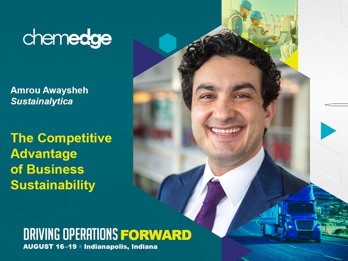 CYinger_NACD's tweet photo. Who are you the most excited to hear speak at ChemEdge 2022 Trade Show and Conference? I am the most excited to see @Sustainalytics' Dr. Awaysheh explain the competitive advantage of sustainability. #CE22 https://t.co/a6cCYsD21a