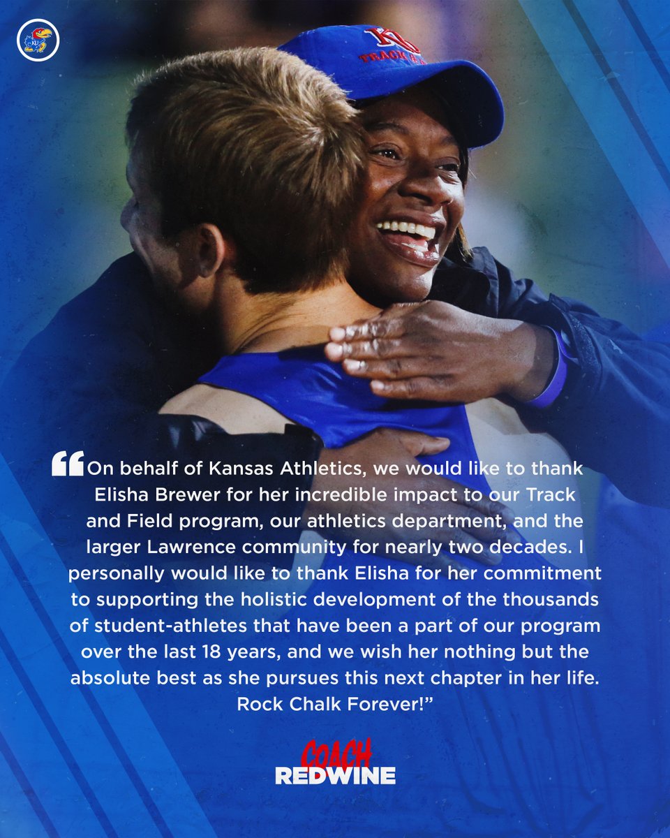 Thank you for everything over the past 18 years, <a href="/ElishaBrewer/">Elisha Brewer</a>!

#KUtrack #RockChalk