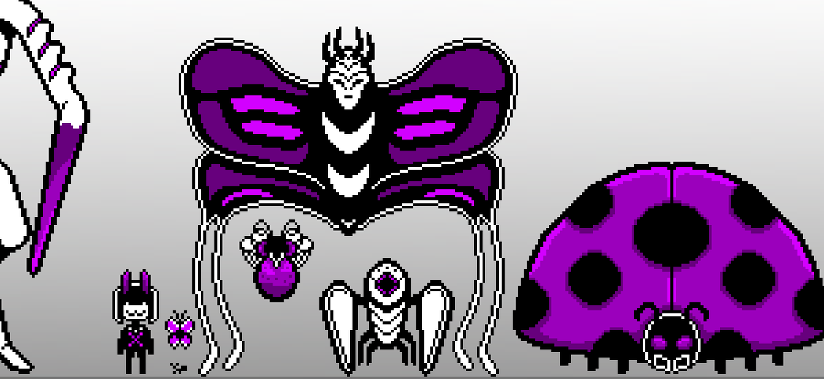 PSlugtrain's tweet photo. Alright! Newly designed today we have some Anxiety manifestations - enemies and other entities you'll run into within the forest!

We don't talk about the thing on the left.

#gamedev #indiegame #Pixelart #anxiety https://t.co/TcGfUDlKfK
