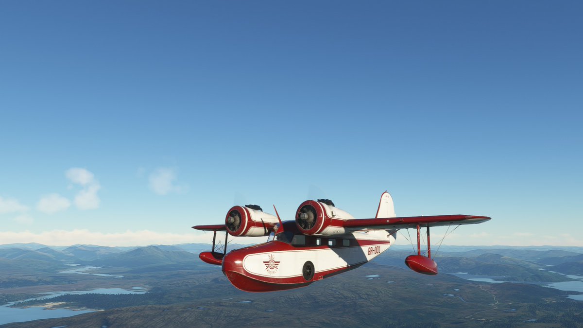 TheBadSimPilot's tweet photo. Flight sim screenshot of thr day goes to Big Radials recently updated Grumman Goose.  You've got to love this go anyway boat just for the roar of the Prat and Whiteny wasp jnr radials. #FSSOTD #MSFS2020 https://t.co/xMLLBEL3dI