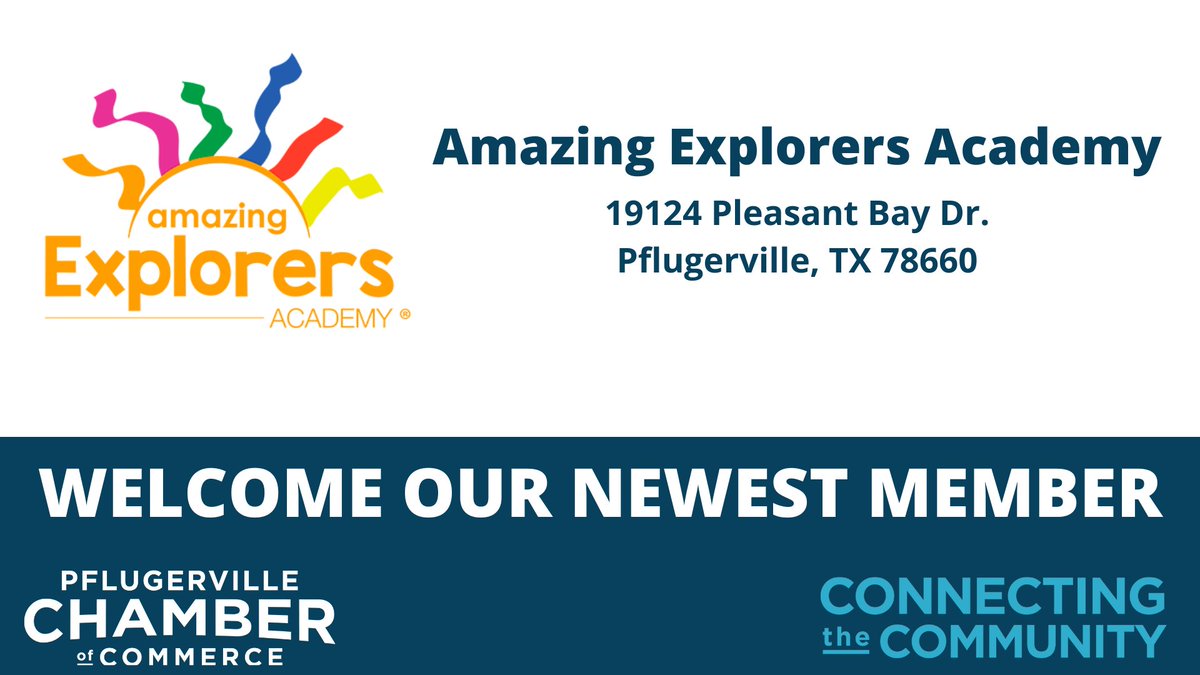 PflChamber's tweet photo. Welcome new member! 🎉👏
Amazing Explorers Academy fosters a nurturing environment where little minds open up to develop lifelong learning skills designed to inspire, connect and engage the great minds of the 21st century. 
#PfChamber #connectingthecommunity #supportlocal https://t.co/kGjlDmGMdM