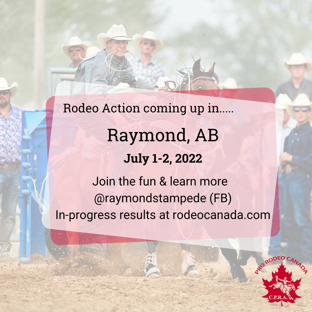 prorodeocanada's tweet photo. Head to Raymond starting TOMORROW! It's going to be a fun weekend with the Raymond Stampede!
DRAW: https://t.co/1uSizn9XkV
#prorodeocanada #raymond #ab #cpra #rodeoisback https://t.co/JxdKCgJQdc