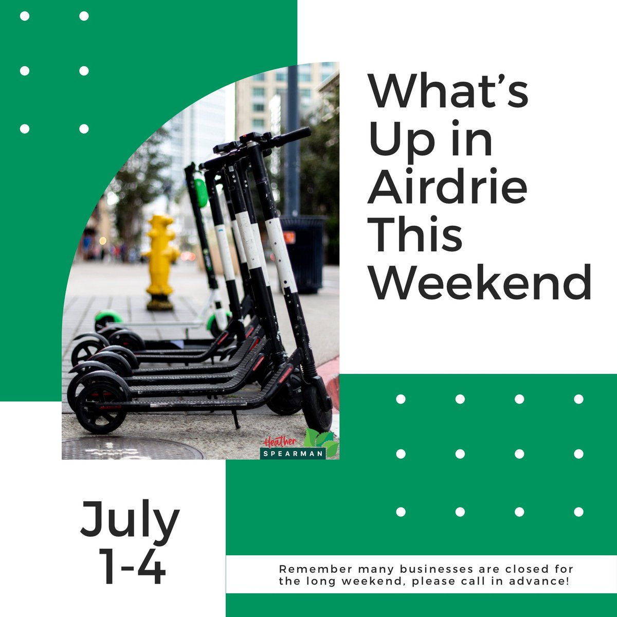 This weekend’s event update for Airdrie is up on my Facebook page! Feel free to “follow” there so you can keep up to date on all our vibrant city has to offer! Facebook.com/Hspearmano #airdrieab #airdrie #airdrieevents #supportlocal