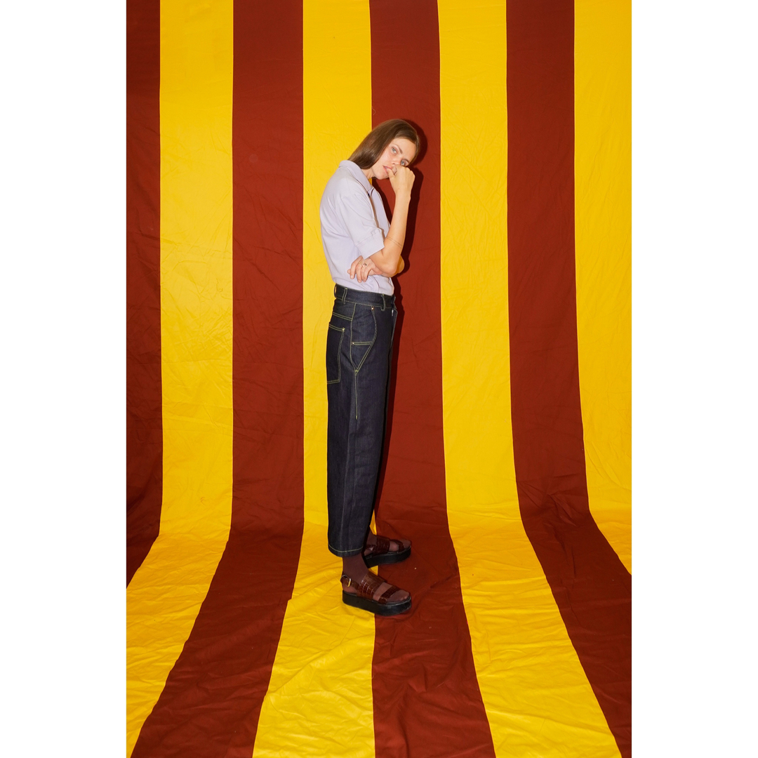 Nina wears the Lilac Barcelona T. 200gsm Lacoste. Rib detailing.​​​​​​ Paired with our Indigo Denims
​​​​​​​​
Consciously constructed and sustainably sourced in South Africa. ​​​​​​​​
​​​​​​​​
Available at www.akjpstudio