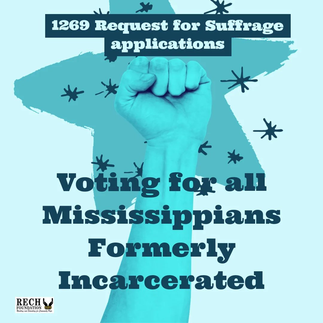 rechpauline's tweet photo. MS Legislators, Governor,1269 Request for Suffrage #VotingRights Restoration forms secured by team #RECH not all are part of the US Constitution until WE are all included. #votingforall #Voting #democracy #suffrage #vote #Q4D #voterrestoration #FICPFM #endfelonydisenfranchisement https://t.co/MIRySfPuq7
