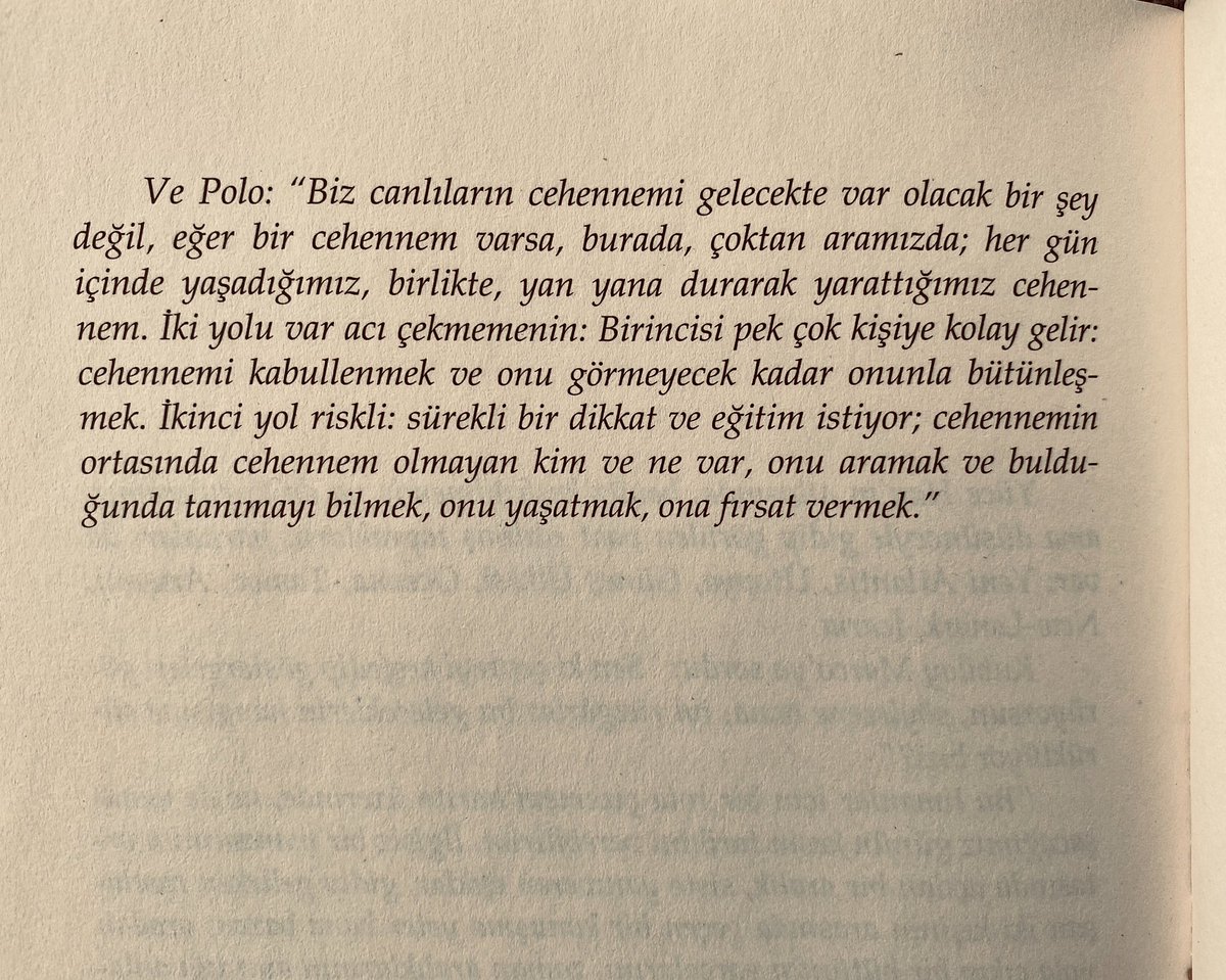 Her okuyuşta tekrar tekrar seviyorum burayı. Calvino.