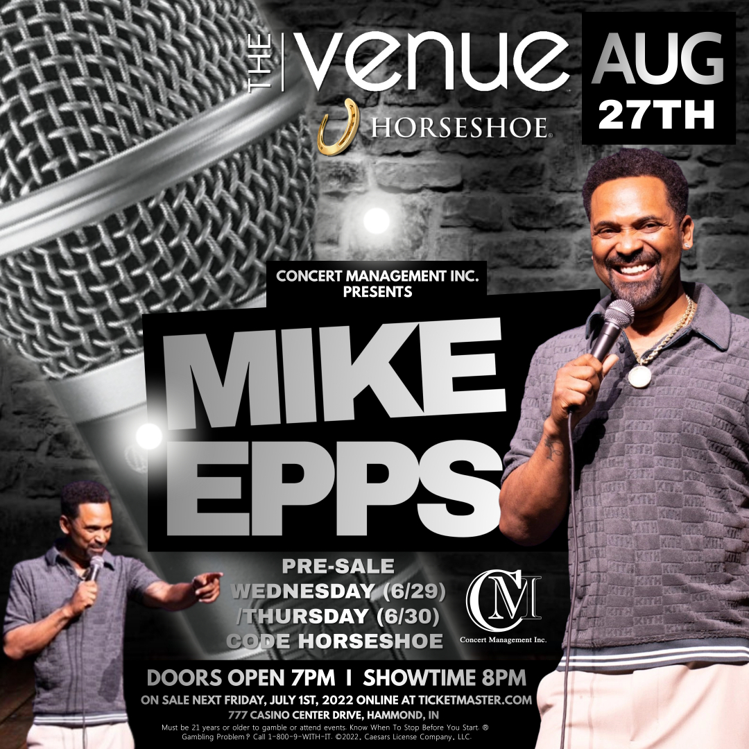 1063Chicago's tweet photo. New Show Announcement! Mike Epps will be performing LIVE in The Venue on August 27th. Tickets on sale now‼️
https://t.co/TWzvBcTT8c https://t.co/teOqwUapo4