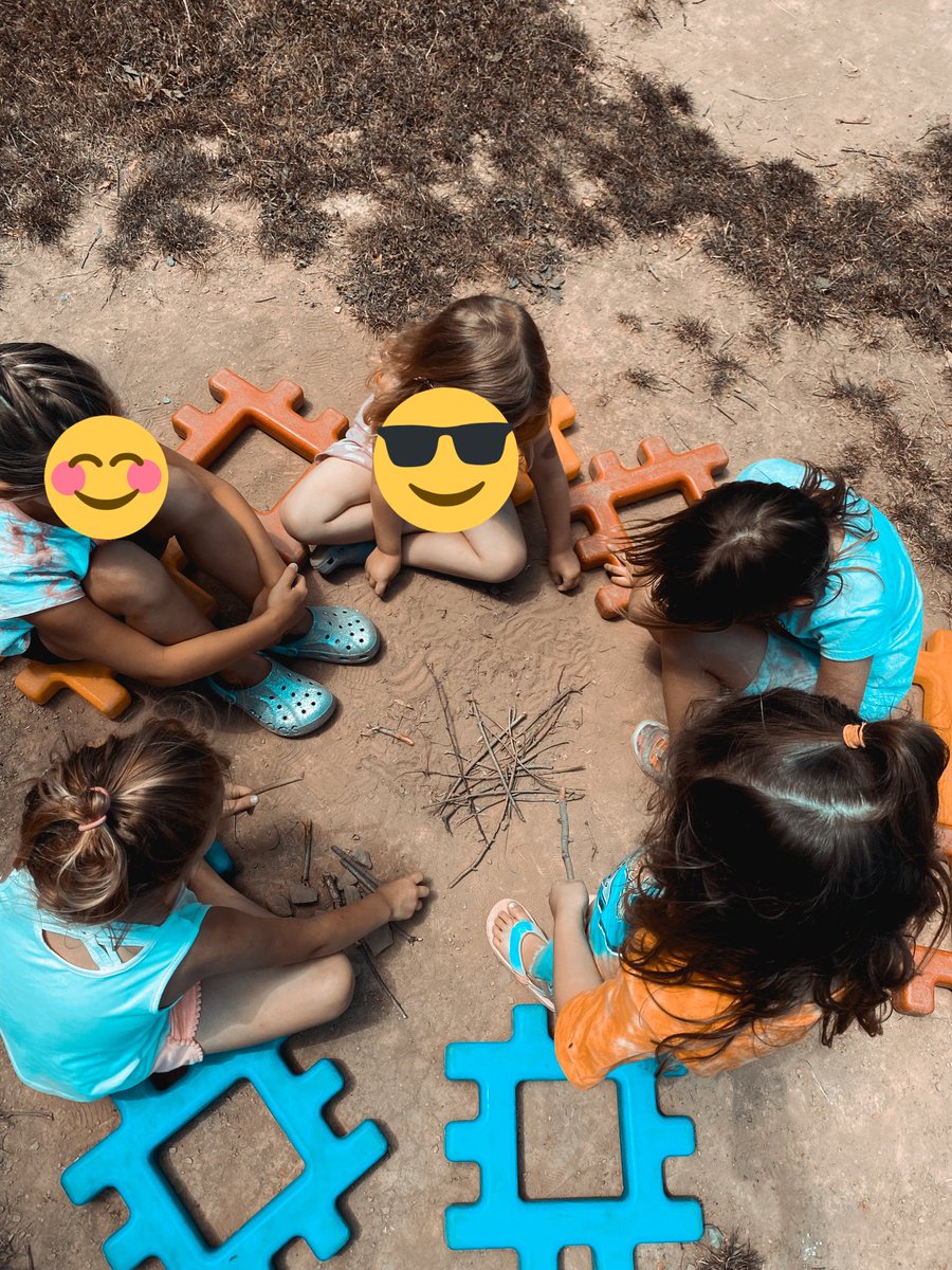 ChristHaylee's tweet photo. Letting their imagination run wild outside. Today they had a campfire, sang songs, and even roasted  “marshmallows” on their “fire” 🏕 https://t.co/gq1o1KZ1lF