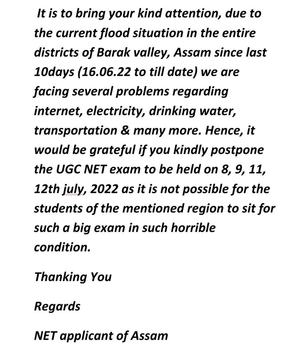 AhmedZerifa's tweet photo. Kindly have a look at this matter 
#HimantaBiswaSarma 
#ugcnet2022 
#nta.ac.in
#mamidalajagadeshkumar https://t.co/AhdHe1eh9g