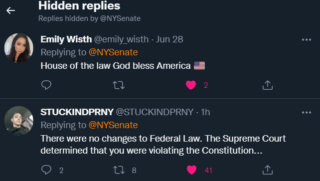 DJ_Zephyr102's tweet photo. @NYSenate Not content with infringing their gun rights, now you're ignoring the people's words as well? https://t.co/ZbrqL3bSLG