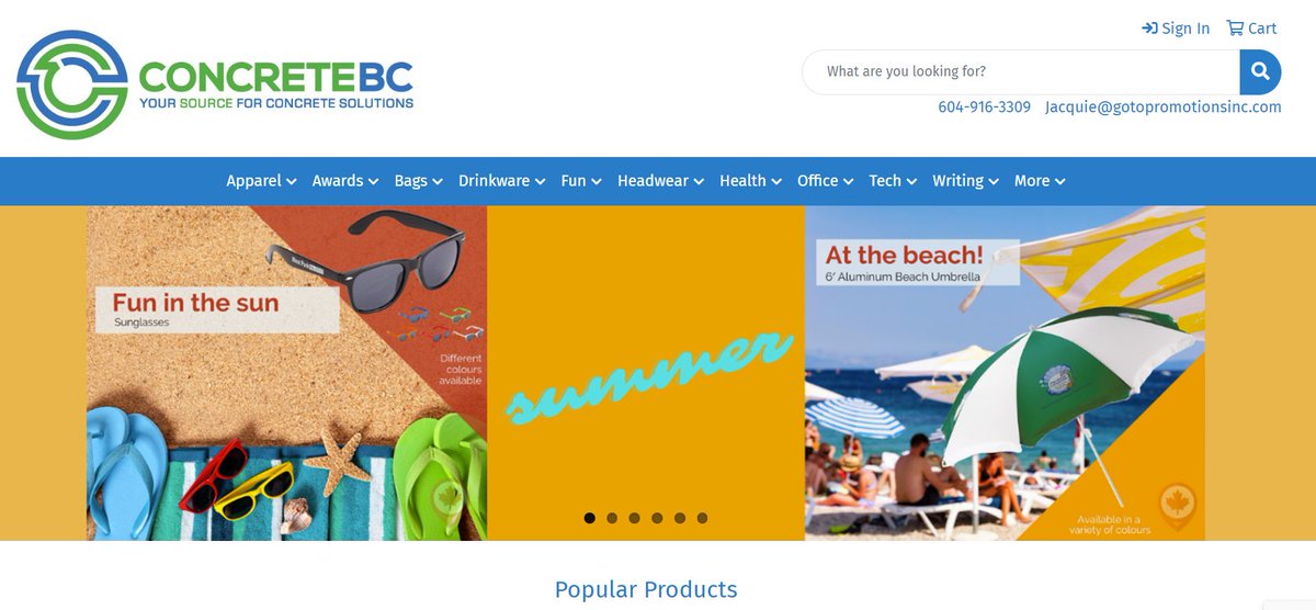 concrete_bc's tweet photo. Our members, GoTo Promotions, have put together a select list of 67 different items to help you fulfill your corporate summer gift giving needs.  Visit https://t.co/U8ZtBYREyu for some great ideas! https://t.co/3yYjBNIBnI