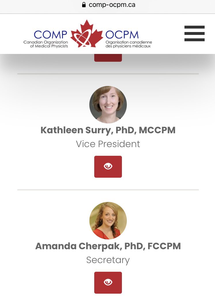 It’s official! <a href="/amandacherpak/">Amanda Cherpak (Schauerte)</a> - we’re on the website!! Super excited to be joining the executive team of the <a href="/MedphysCA/">COMP</a> Board as VP. Can’t wait to work with this amazing group of people and for our 🇨🇦 #medphys profession.