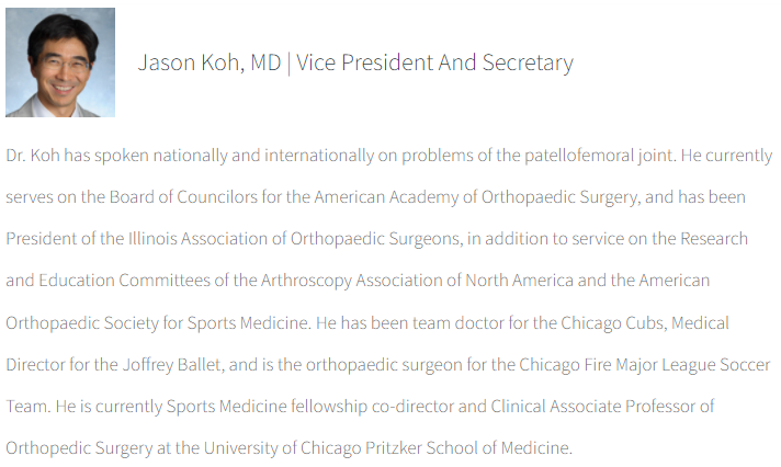 SaveThePatella's tweet photo. Meet Our Board of #PFMasters..🦵⭐️
https://t.co/LZ0cLshHl0 ☑️
Jason Koh, MD | Vice President And Secretary
https://t.co/XvltExTFZt ✅
#SaveThePatella #PatellofemoralFoundation #GuardiansoftheKnee #LearnFromTheBest #PF 👍 https://t.co/iKaBqjj4Pr