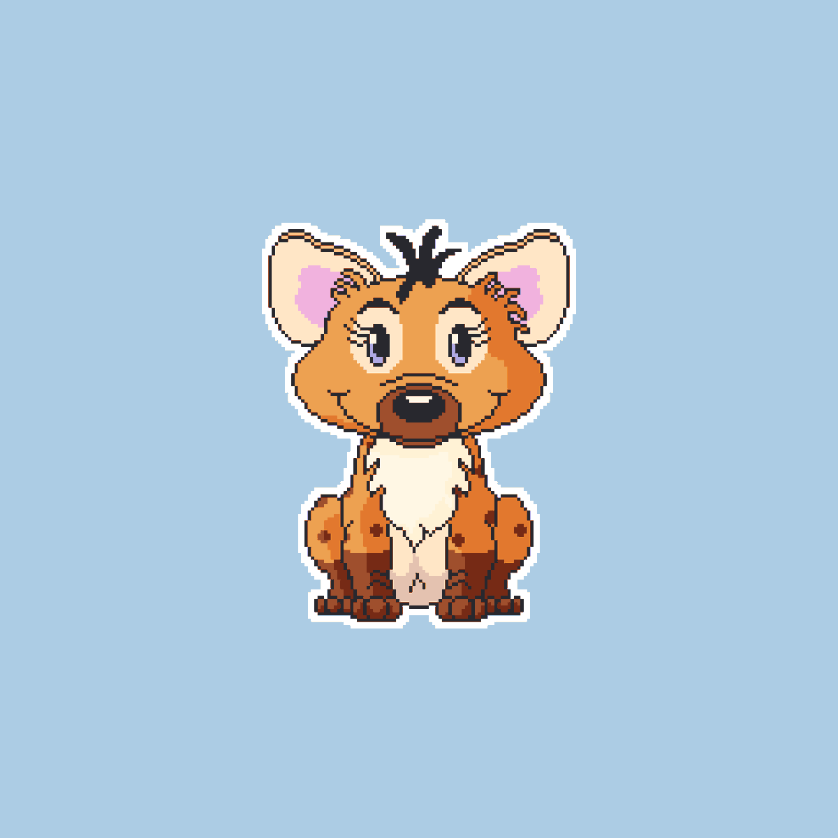 DigitalByLizart's tweet photo. @pixel_dailies I present you this little "doerak" #hyena 
  #pixel_dailies #pixelart #NotLateToTheParty https://t.co/npPbPIfOlH