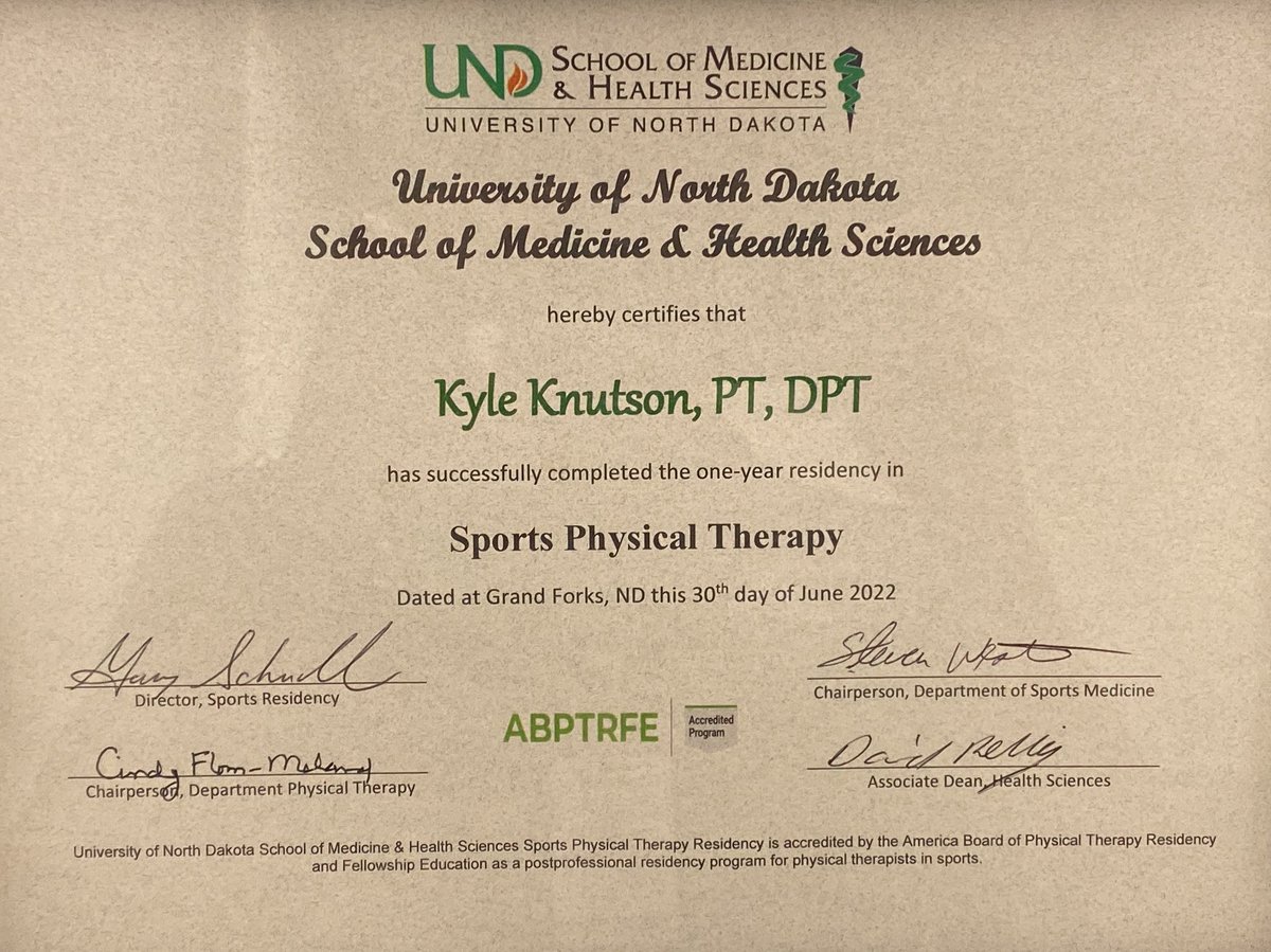 KyleKnutsonPT's tweet photo. What a year it’s been. Residency complete ✅ Time to start preparing for the SCS exam and only fitting on a day where so many are getting the great news that they passed! #SportsClinicalSpecialist #sportsPT https://t.co/D4CLCgfgQM