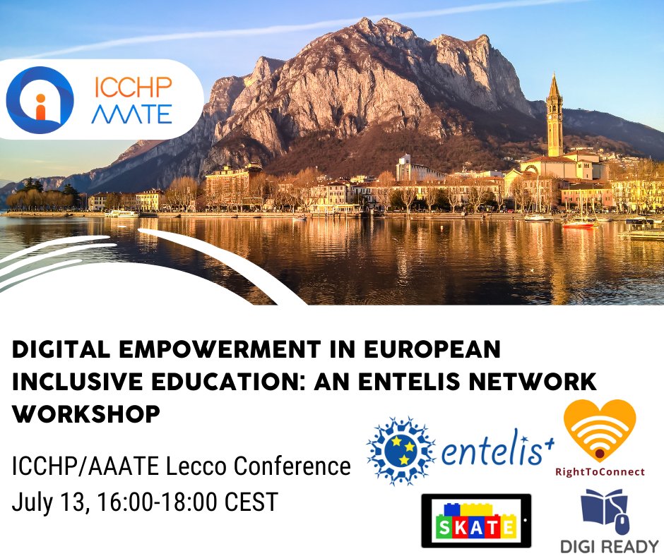 IIS_JKU's tweet photo. ENTELIS+, DIG-i-READY, Skate and Right to Connect, projects will be presented at the Lecco conference on 13 July, 2022 at 16h.
Join us and take part in the Entelis+ workshop of the Inclusion Forum at the conference.
Know more https://t.co/eNkGXsYAMN

#ICCHP_AAATE_22 #inclusion https://t.co/Xxt7sds18m