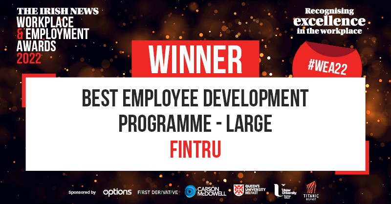 The winner of Employee Development Programme for large business is … @FinTrU!

Congratulations to FinTrU!

#WEA22
