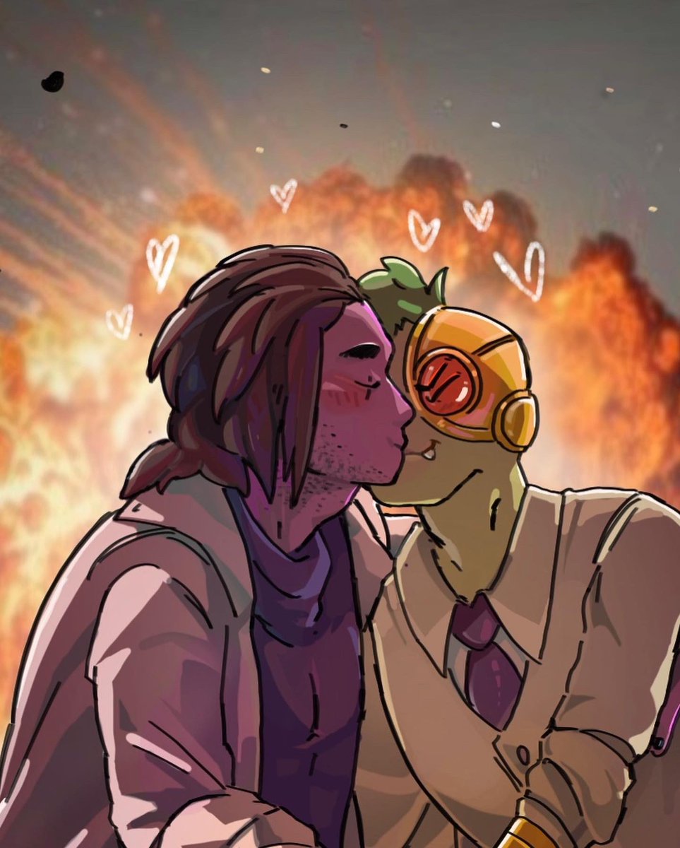 jk_illustrator's tweet photo. late as always, still, happy pride y’all. here’s some fanart of one of the most cutest villain couples i know ❤️ 

#okkoletsbeheroes #okkofanart #boxman #professorvenomous #boxmanxprofessorvenomous #digitalart #villiancouple #cartooncouple #pridecouple #pride #wholesome #silly https://t.co/1jpaAroyCd